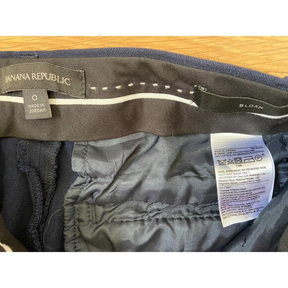 EUC Banana Republic Womens Pants Blue Size 0 Sloan Mid Rise Cotton Blend Stretch - Picture 4 of 9